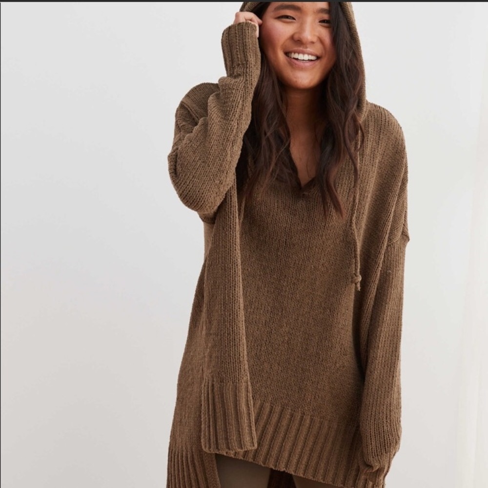 Aerie Chenille Oversized Hooded Sweater